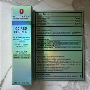 🌸5/$25🌸 Erborian cc red correct color-correcting cream